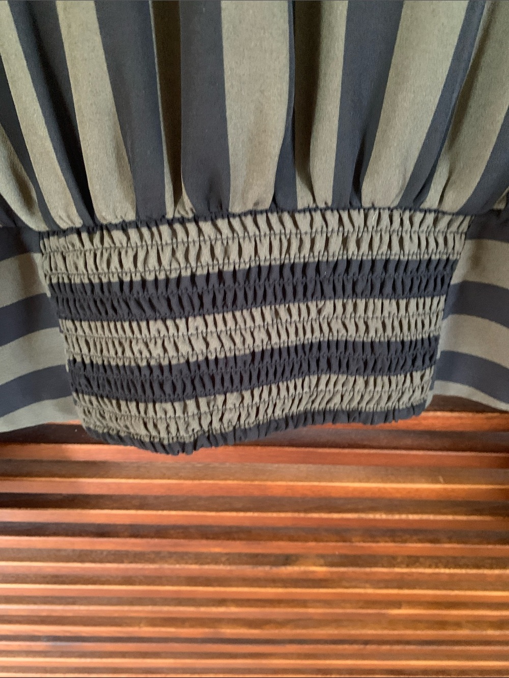 🎉NEW LISTING!🎉Express Olive & Black Striped Blouse - Picture 7 of 9